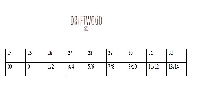 driftwood jeans sizing